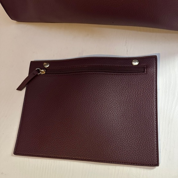 RACHEL ZOE CURATEUR ARIALITH BORDEAUX FAUX LEATHER TOTE - Picture 7 of 9